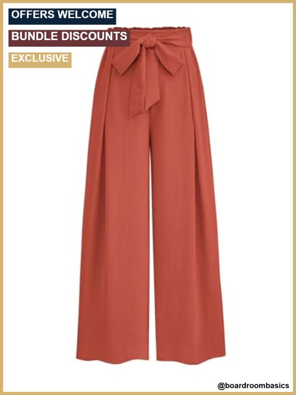 High Waisted Wide Leg Palazzo Pants with Pockets - Pleated Casual Trousers